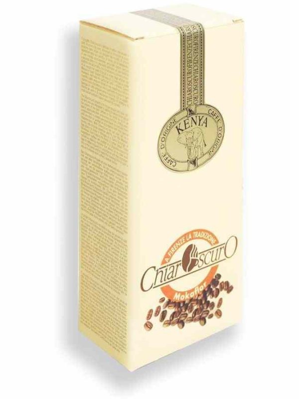 Experience the rich flavors of Mokaflor Chiaroscuro Kenya Coffee AA, a premium blend with vibrant notes, perfect for coffee aficionados.