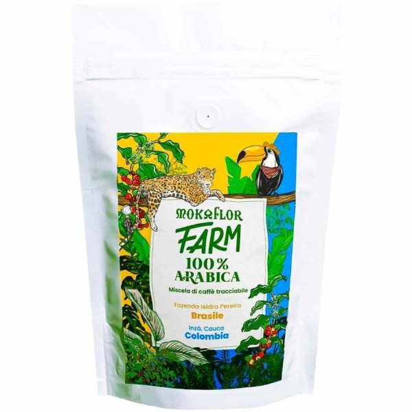 Enjoy the rich aroma and flavor of Mokaflor FARM 100% Arabica 250 g Coffee Beans - premium quality beans for your perfect cup of coffee!