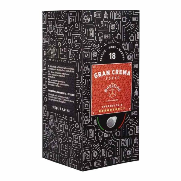 Mokaflor Gran Crema Forte E.S.E. Espresso capsules 18 units - Rich and bold espresso delight in every sip - Buy now for a coffee experience like no other!