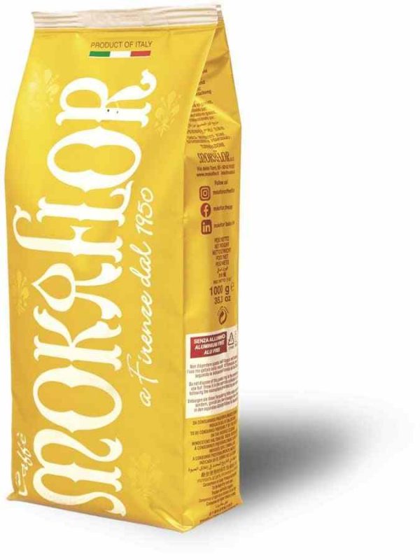 Indulge in the rich aroma of Mokaflor Oro Coffee Beans - premium quality beans for your perfect cup of coffee, available online now!
