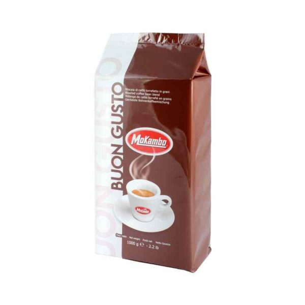 Experience the rich aroma and flavor of Mokambo Buon Gusto Coffee 1 kg in beans - the perfect choice for coffee enthusiasts craving quality beans.