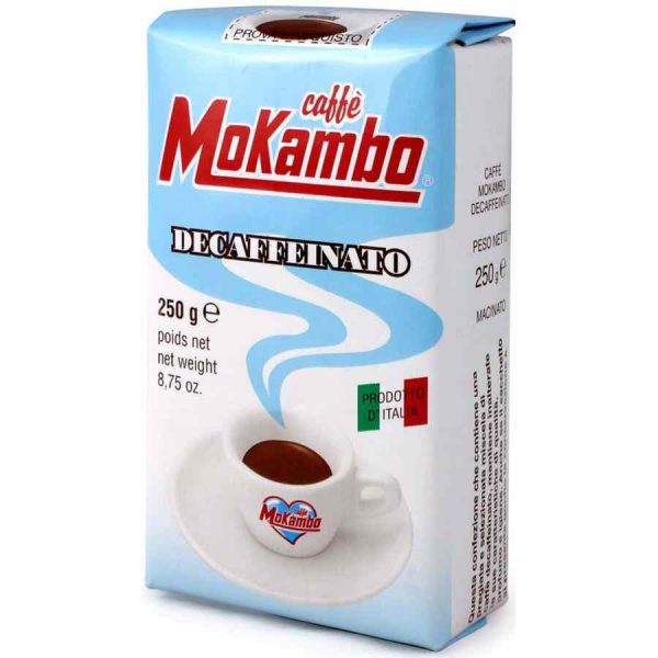 Indulge in Mokambo Decaffeinato Decaffeinated Coffee for a rich, aromatic caffeine-free brew - the perfect choice for coffee lovers.