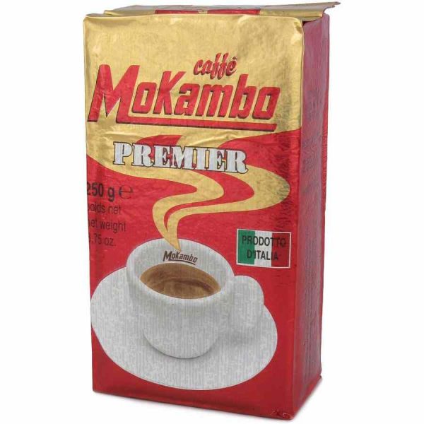 Indulge in the rich aroma of Mokambo Premier 250 g ground coffee - a premium blend for the perfect start to your day. Order now!