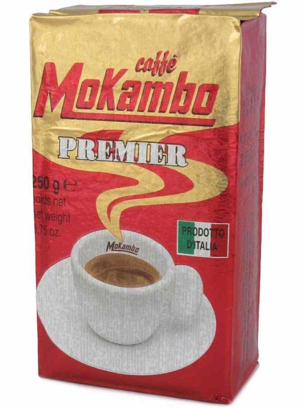 Indulge in the rich aroma of Mokambo Premier 250 g ground coffee - a premium blend for the perfect start to your day. Order now!