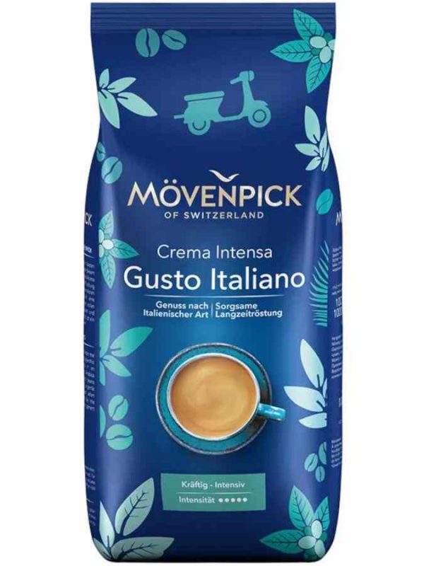 Indulge in the rich aroma of Movenpick Gusto Italiano Coffee Beans 1 kg - premium quality for the perfect brew experience.