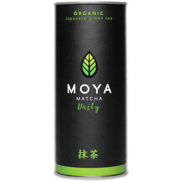 Experience the pure goodness of Moya Matcha Organic Daily Green Tea - your ultimate source of daily vitality and well-being.