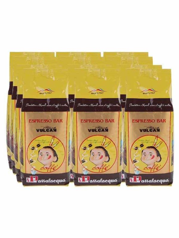 Passalacqua Black Vulcan 12 x 500g Coffee Beans - Premium Italian roast blend for rich, aromatic espresso drinks. Buy online now!