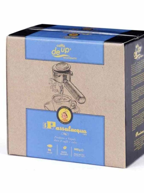 Premium Passalacqua DeUp Descafeinado ESE Espresso Pods 50 ct - Authentic Italian decaf espresso pods for a rich and satisfying coffee experience.