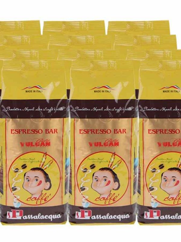 Passalacqua Gold Vulcan 12 x 500 g Coffee Beans - Premium Italian blend, rich aroma, perfect for espresso, cappuccino, and latte lovers.