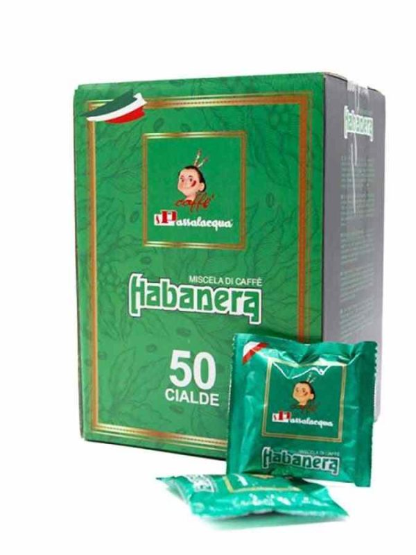 Indulge in Passalacqua Habanera ESE espresso coffee capsules - 50 units of premium quality for your perfect morning brew!