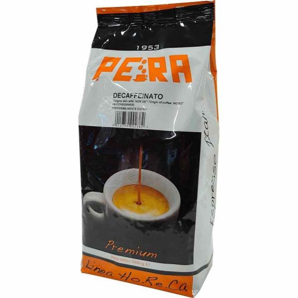 Premium 1 kg bag of Pear Decaf Coffee Beans, exquisite taste and aroma, perfect for coffee lovers seeking a smooth decaffeinated blend.
