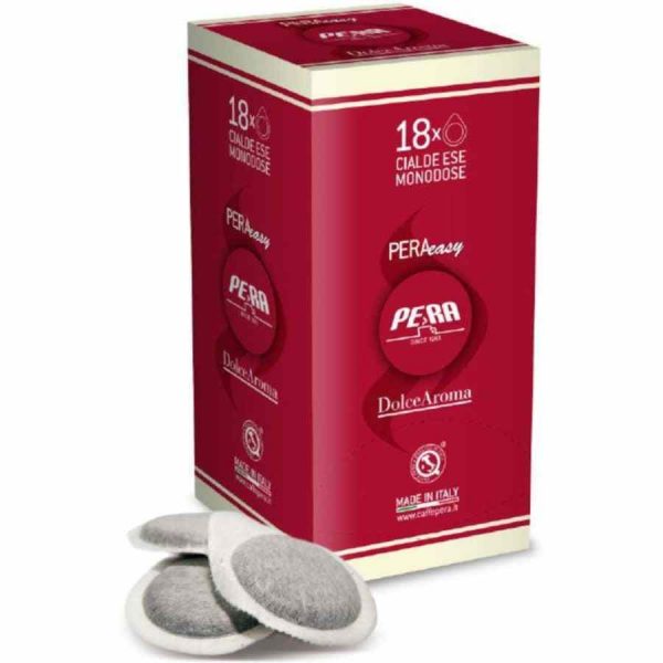 Indulge in rich flavors with Pera Dolce Aroma E.S.E. Espresso Pods - perfect for a premium coffee experience at home or on-the-go.