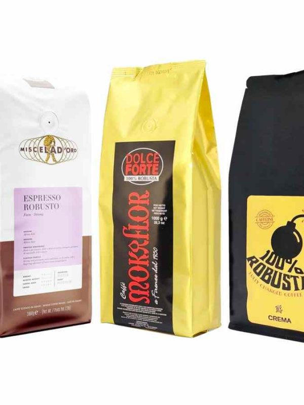 Premium Robusta 100% Coffee Beans - 3 x 1 kg Pack, Bold Flavor and Rich Aroma, Perfect for Coffee Lovers, Buy Online Now!