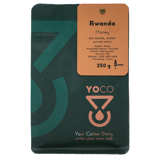 Premium Rwanda Honey Espresso 250g - Rich and aromatic coffee beans, perfect for a flavorful brew at home or in cafes.