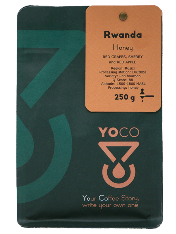 Premium Rwanda Honey Espresso 250g - Rich and aromatic coffee beans, perfect for a flavorful brew at home or in cafes.