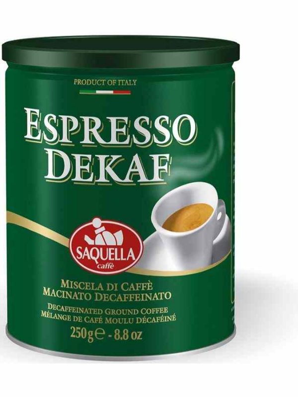 Saquella Espresso Dekaf Coffee Without Caffeine - Rich and Robust Flavor, Premium Blend for Coffee Lovers, Shop Now!