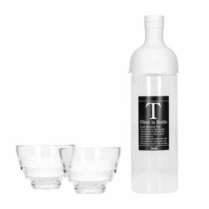 Premium 750ml light gray cold tea set with filter and glasses, perfect for enjoying refreshing beverages in style. Buy now!