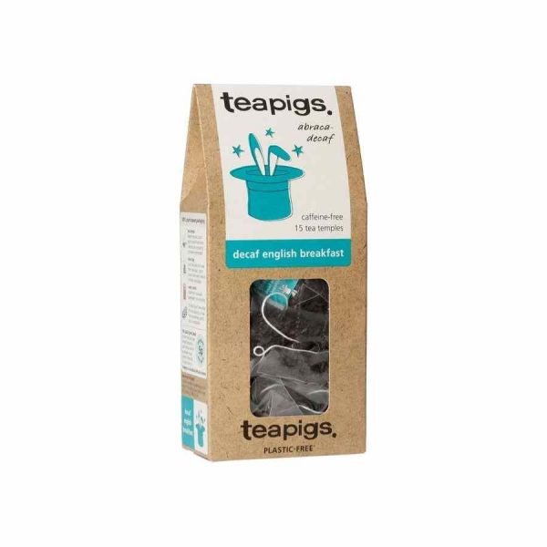Experience the soothing aroma of Teapigs Decaf English Breakfast with 15 Tea Bags - The perfect blend for a relaxing tea time!