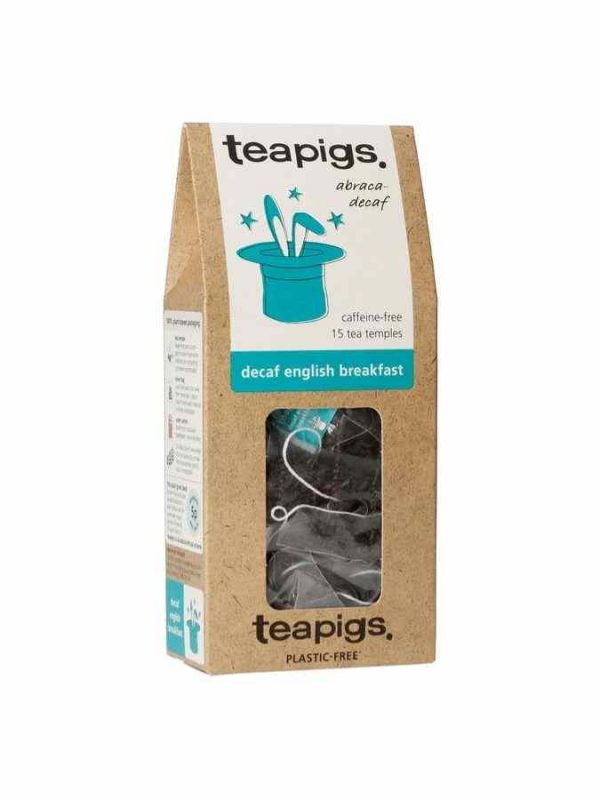 Experience the soothing aroma of Teapigs Decaf English Breakfast with 15 Tea Bags - The perfect blend for a relaxing tea time!