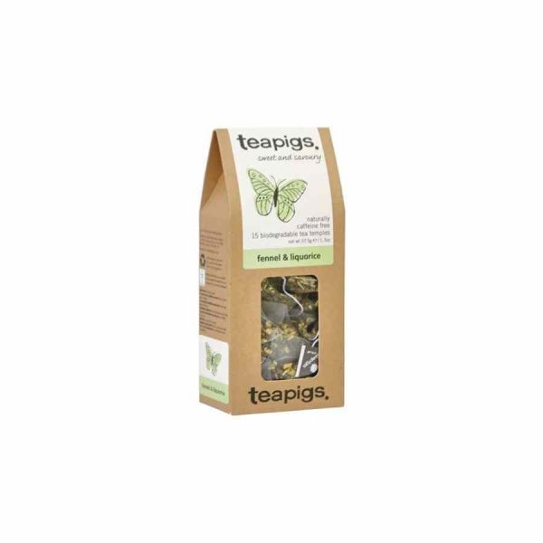 Teapigs Fennel and Licorice Tea 15 Tea Bags - A soothing blend of fennel and licorice in convenient tea bags for a relaxing beverage experience.