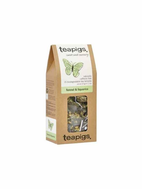 Teapigs Fennel and Licorice Tea 15 Tea Bags - A soothing blend of fennel and licorice in convenient tea bags for a relaxing beverage experience.