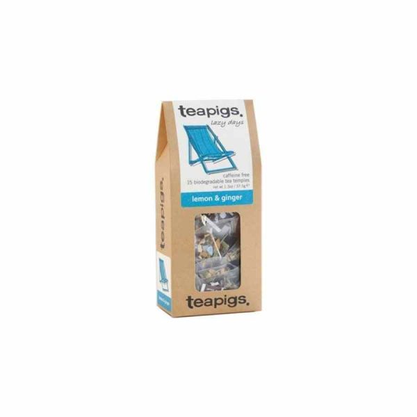 Teapigs Lemon and Ginger Tea - A zesty blend of premium tea bags, perfect for a refreshing and invigorating tea experience. 15 tea bags.