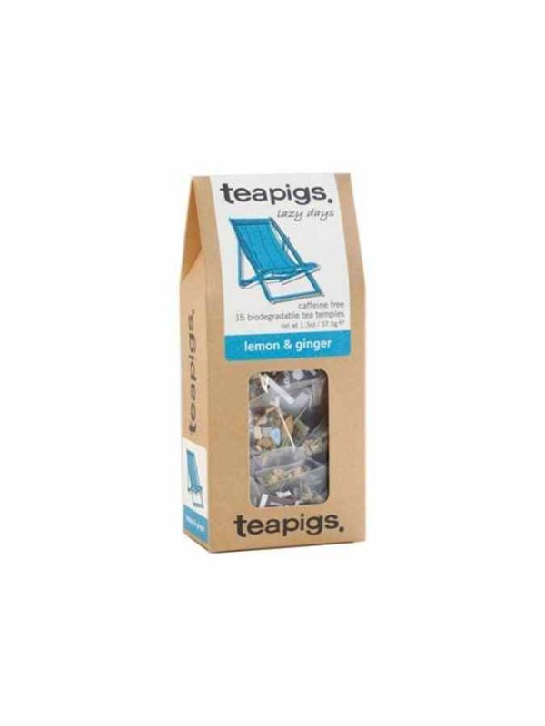 Teapigs Lemon and Ginger Tea - A zesty blend of premium tea bags, perfect for a refreshing and invigorating tea experience. 15 tea bags.