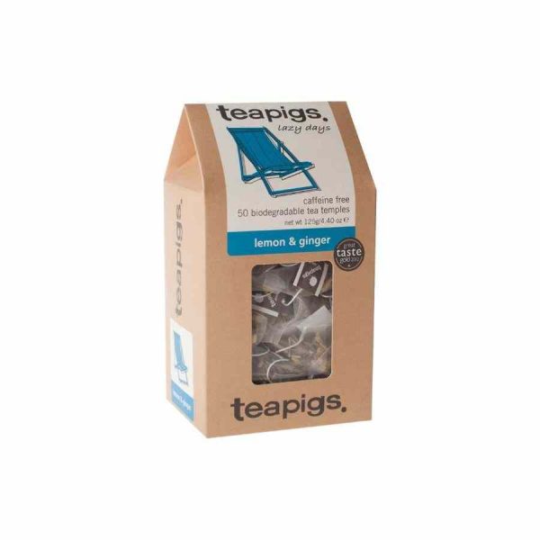 Teapigs Lemon and Ginger Tea - 50 Tea Bags: Refreshing blend of zesty lemon and spicy ginger, perfect for a relaxing tea time. Buy now!