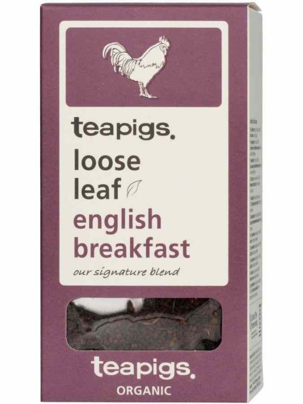 Premium Teapigs Organic English Breakfast Loose Leaf 100g for a delightful morning brew - perfectly balanced flavors, ideal for tea lovers.