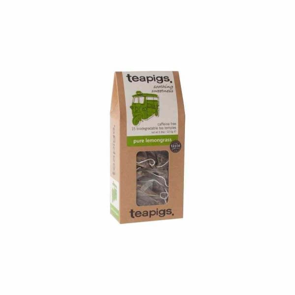 Delight in Teapigs Pure Lemongrass Tea 15 Tea Bags - Refreshing and aromatic herbal tea blend for a soothing sip anytime.