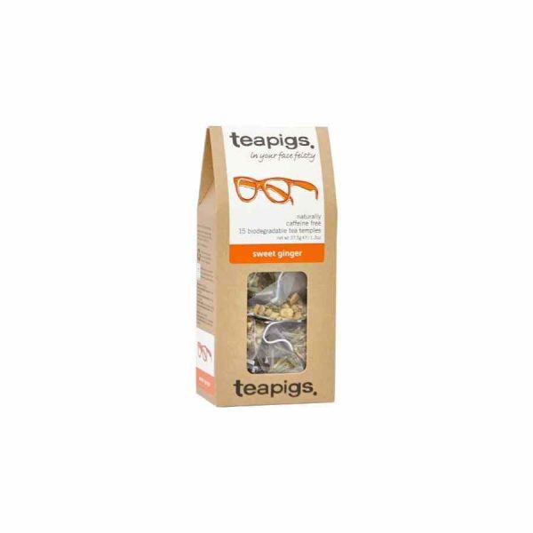 Indulge in Teapigs Sweet Ginger Tea with 15 Tea Bags - A luxurious blend of vibrant ginger and aromatic sweetness for a delightful tea experience!