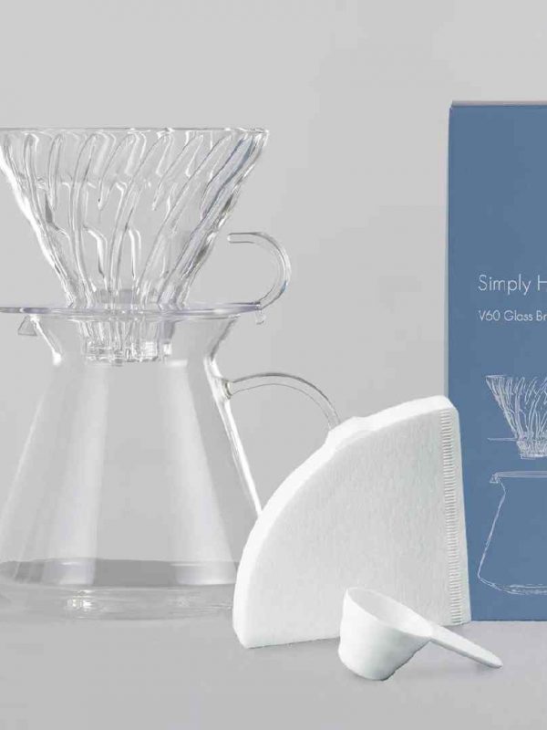 Explore the art of coffee brewing with the V60 Glass Brewing Kit, 600ml. Elevate your coffee experience with this premium S-VGBK-02-T kit.