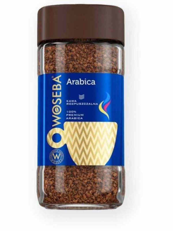 Indulge in the rich flavor of Woseba Arabica Instant Coffee 100 g - your perfect morning companion brewed to perfection.
