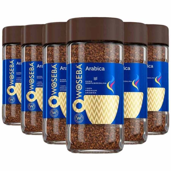 Premium Woseba Arabica Instant Coffee 6 x 100 g - Rich and aromatic blend for quick brewing perfection, ideal for coffee lovers