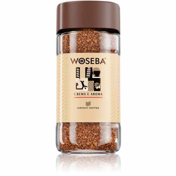 Premium Woseba Instant Coffee Crema E Aroma 100g - Rich, smooth flavor for coffee lovers. Buy now for a delightful coffee experience!
