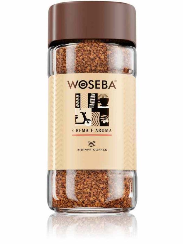 Premium Woseba Instant Coffee Crema E Aroma 100g - Rich, smooth flavor for coffee lovers. Buy now for a delightful coffee experience!