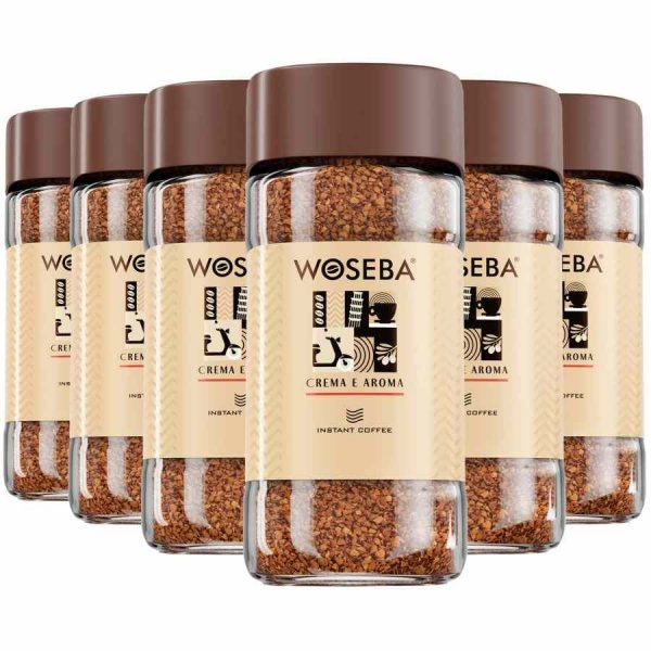 Indulge in the rich taste of Woseba Instant Coffee Crema E Aroma. Buy now for a premium coffee experience at home!