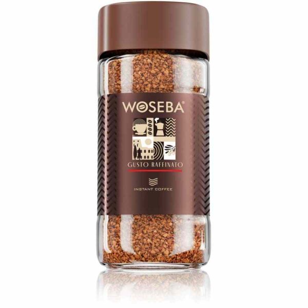 Indulge in the rich and refined flavors of Woseba Gusto Raffinato Instant Coffee 100g - a premium delight for coffee enthusiasts!