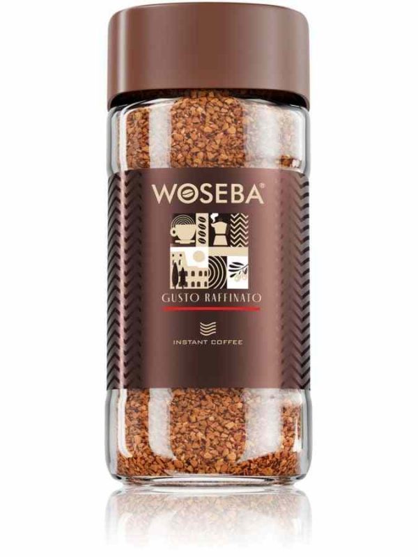 Indulge in the rich and refined flavors of Woseba Gusto Raffinato Instant Coffee 100g - a premium delight for coffee enthusiasts!
