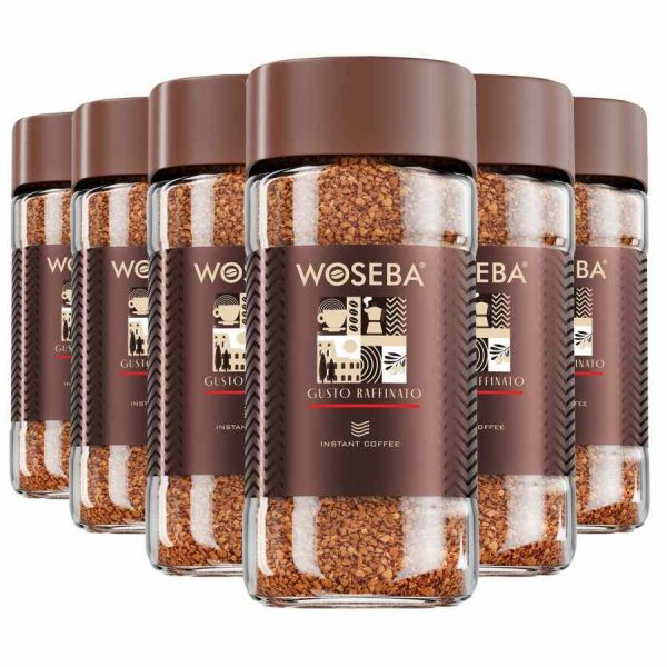 Indulge in the rich aroma of Woseba Gusto Raffinato Instant Coffee 6 x 100 g - a premium blend for coffee enthusiasts. Buy now!