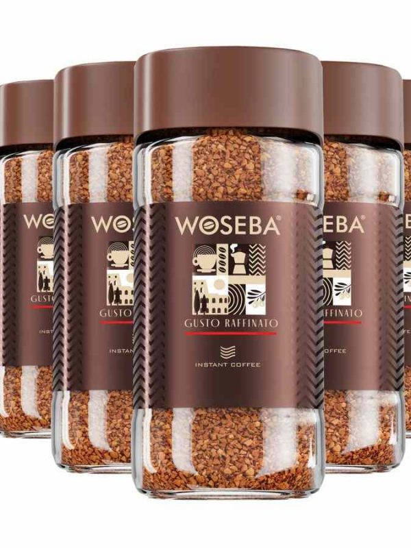 Indulge in the rich aroma of Woseba Gusto Raffinato Instant Coffee 6 x 100 g - a premium blend for coffee enthusiasts. Buy now!